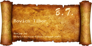 Bovics Tibor névjegykártya